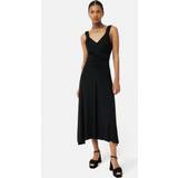Shirred Strap Jersey Dress Black