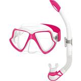 Pink Snorkel Sets Mares Aquazone Combo Wahoo Neon, Combo bestehend aus Maske und Schnorchel Erwachsene – Unisex, Pink/Weiß Trasparent