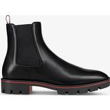 Boots Christian Louboutin Mens Black Alpinosol Leather Chelsea Boots