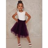 Dresses Children's Clothing on sale Girls Contrast 3D Floral Tutu Dress in Purple, Yrs
