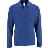 Viscose Polo Shirts Sols Perfect Long Sleeve Pique Shirt Blue