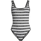 Balmain Swimwear Balmain Black & White Striped Swimsuit WHITE/BLACK FR