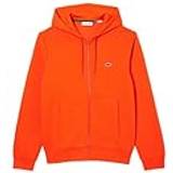 Lacoste Men Jumpsuits & Overalls Lacoste Men's Kangaroo Pocket Fleece Zipped Hoodie - Dark Orange