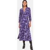 Whistles Long Dresses - Women Whistles Glossy Leopard Midi Dress, Purple/Multi