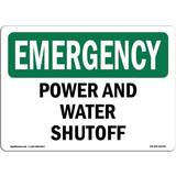 SignMission Emergency Sign - Power & Water Shutoff