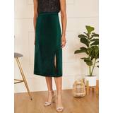 Green - Women Skirts Yumi Velvet Midi Skirt