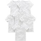 9-12M Bodysuits Simple Joys by carters Unisex Babies Side-Snap Short-Sleeve Shirt, Pack of 6, White, Newborn