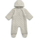 Long Sleeves Jumpsuits Children's Clothing Mamas & Papas Bear Hugs Quilted Jersey Pramsuit Sand SAND Newborn