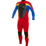 Yellow Wetsuits O'Neill Epic 3/2mm Mens Back Zip Wetsuit 2023 Dark Red/Deepsea/Yellow-Extra