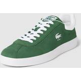 Lacoste Men Shoes Lacoste Dark Green White Baseshot Suede Trainers