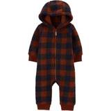 Polyester Jumpsuits Children's Clothing Carter's Baby Boys Plaid Sherpa Jumpsuit 18M Navy/Red
