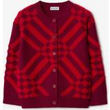 Red Cardigans Children's Clothing Burberry Kids Red Check Cardigan 8Y