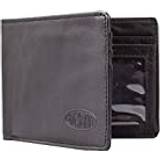 Nylon Wallets & Key Holders Big Skinny Men's Slimline Leather Bi-Fold Slim Wallet, Holds Up to 25 Cards, Black