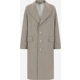 Grey - Men Coats Dolce & Gabbana Deconstructed single-breasted wool coat