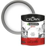 Crown Wood Paints Crown and Quick Dry Gloss Pure Wood Paint, Metal Paint White 0.75L