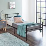 Single Beds Bed Frames Home Treats Single Metal Bed Frame In With Straight Headboard 95x190cm