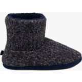 Fabric Slippers Totes Marl Ribbed Knit Boot Slippers, Navy