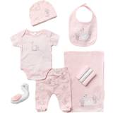 Pink Jumpsuits Children's Clothing Swan Print Cotton 10-Piece Baby Gift Set Pink Newborn