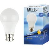 MiniSun 6W bc B22 led gls Light Bulbs 3000K Pack of 3
