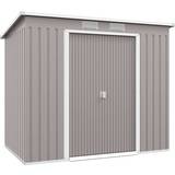 OutSunny 7 4ft Metal Storage Shed Double Door & Ventilation (Building Area )