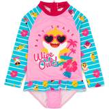 Babies Bathing Suits Children's Clothing Baby Shark Girls Wipe Out! Long-Sleeved One Piece Swimsuit Pink/Multicolour/Blue