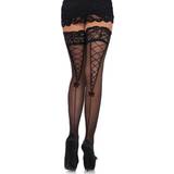 Leg Avenue Stay Up Lace Top Sheer Thigh Highs With Faux Lace One Black