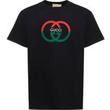 Gucci Clothing Gucci Interlocking G-print Cotton-jersey T-shirt Mens Black