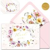 Childrens Parties Cards & Invitations Gooji 4x6 Spring Floral Thank You Cards with Envelopes Baby Shower Thank You Cards Girl Bulk 20-Pack Watercolor, Bridal Shower Thank You Cards with Envelopes, Weddings, Blank Notes, Small Business