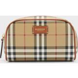 Beige Cosmetic Bags Burberry Small Check Zip Cosmetic Pouch Bag