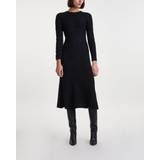 By Malina Womens Black Fellie Cut-out Long-sleeve Knitted Dress