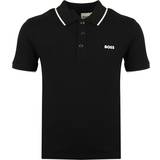 S T-shirts Children's Clothing BOSS Contrast Trim Black Short Sleeve Polo Shirt