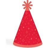 Party Hats Big Dot of Happiness Red Confetti Stars Cone Happy Birthday Party Hats Set 8 Standard Size Red Red