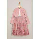 Pink Dresses Dress and Cardigan 2-Piece Set Dusty Pink 3-4 Years