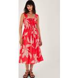 Midi Dresses - Red Monsoon Palm Spot Print Midi Dress, Red