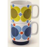 Orla Kiely Cups & Mugs Orla Kiely Set of 2 Stacking Atomic Flower Sky Sunflower Cup 2pcs