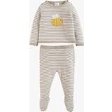Frugi Kids' Buzzy Bee Organic Cotton Knitted Outfit, Oatmeal