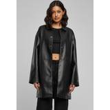 Urban Classics Women Coats Urban Classics Ladies’ faux-leather coat Imitation Leather Coat black