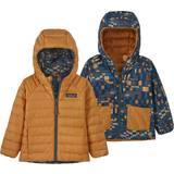 3-6M Jackets Children's Clothing Patagonia Baby Reversible Down Sweater Hoody - Fitz Roy Patchwork/Ink Black