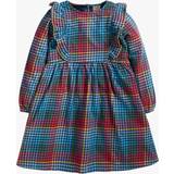 Buttons - Everyday Dresses Frugi Kids' Agnes Check Ruffle Detail Dress, Indigo
