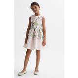Grey Dresses Children's Clothing Reiss Kids' Emily Bow Detail Floral Print Scuba Green/Multi