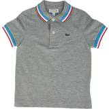 Stripes Polo Shirts Lacoste Boy's Boys Striped Details Cotton Pique Polo Shirt Grey years