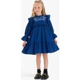 Blue Dresses Angel & Rocket Girls Theodora Blue Cord Embroidered Dress 10Y