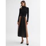 S Skirts Reiss Ava Colourblock Pleated Midi Skirt, Black/Multi