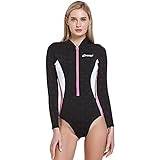 Black Wetsuit Parts Cressi Termico 2mm Womens Long Sleeve Shorty Swimsuit 2023 Black/Pink/White-Extra Extra