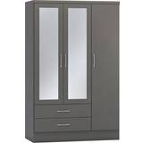 Wood Furniture SECONIQUE Nevada 3D Effect Grey Wardrobe 116x183cm