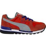 Puma Trainers Puma TX-3 Low Top Leather Textile Lace Up Mens Running Trainers 341044 Red