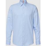 Linen Tops Boss Orange Rickert Cotton-Poplin Shirt Blue