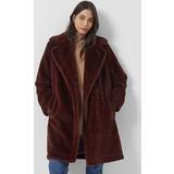 French Connection Long Dresses - Women Clothing French Connection Buona Faux Fur Long Coat Bitter Chocolate Brown