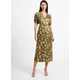 French Connection Midi Dresses - Women French Connection Women's BRONWYN ALEEYA SATIN Green