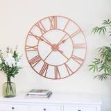 Metal Interior Details Melody Maison Extra Large Copper Metal Skeleton 100Cm X 100Cm Wall Clock